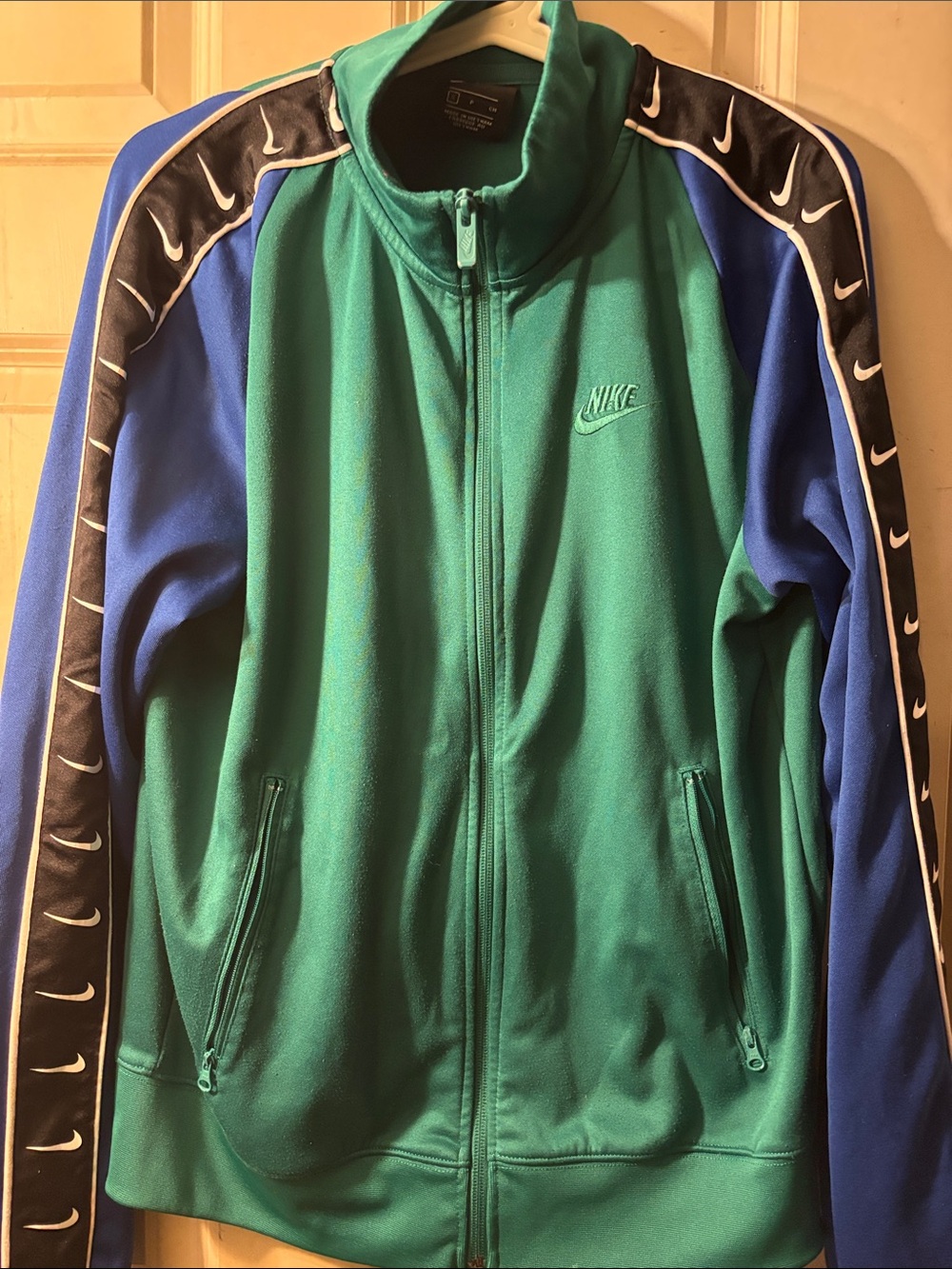 Nike Teal Green and Royal Blue Swoosh Track Jacket